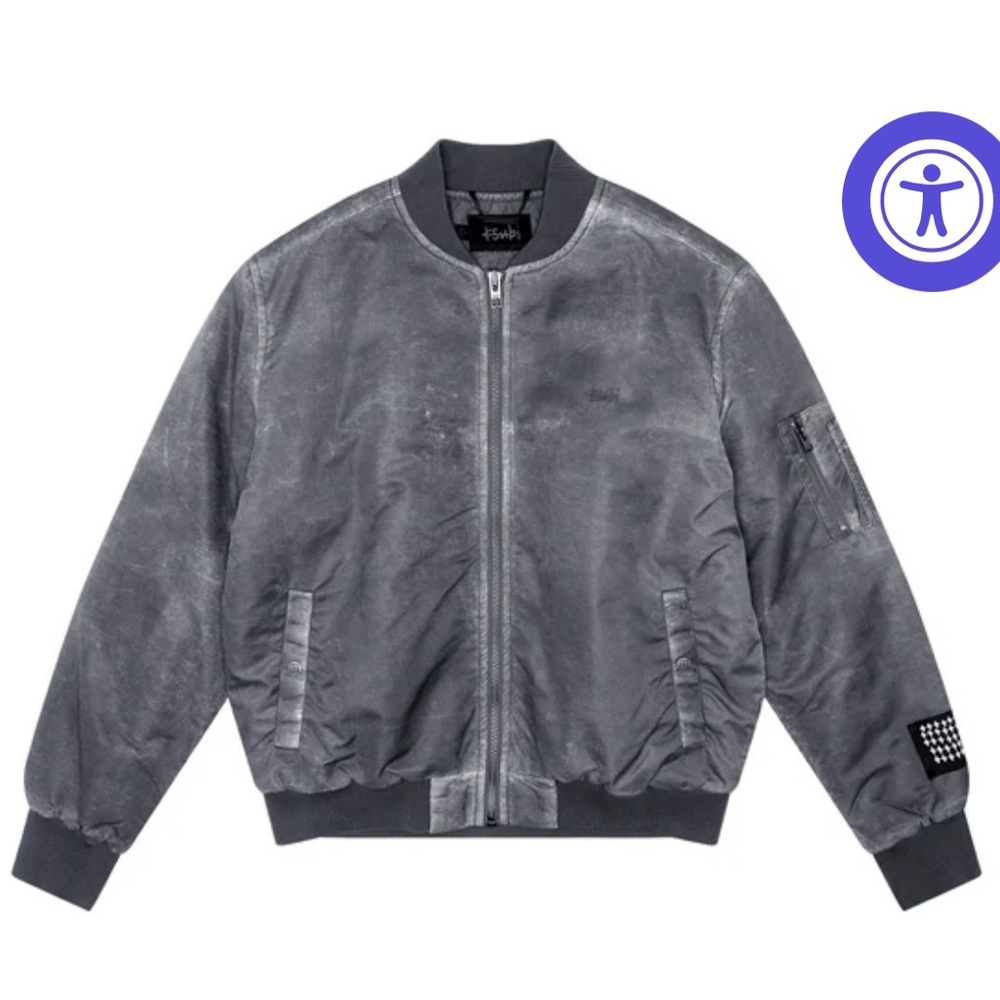 Men’s Ksubi Charcoal Bomber Jacket Size M